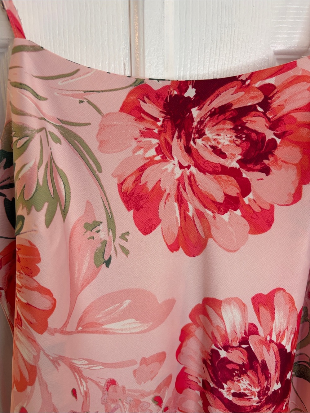 Calypso St Barth Floral Pink Spaghetti-Strap Slip  Maxi Dress Feminine Glam M - Picture 9 of 15